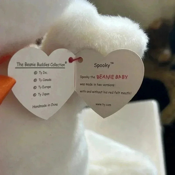 TY Beanie Buddy Spooky the Ghost 13 inch Large Beanie Baby Halloween Plush 2001 - Picture 3 of 11